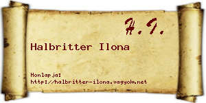 Halbritter Ilona névjegykártya